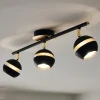 EGLO Sort-guld LED-loftslampe Nocito - 3 lyskilder