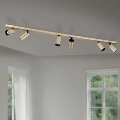 ORION Spotlight Sean, 6 lyskilder, guldfarvet, metal, drejeligt monteret