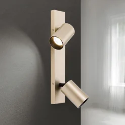 Spotlight Sean, 2 lyskilder, guldfarvet, metal, drejeligt monteret^ORION New