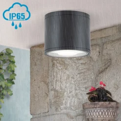 ORION Sputnik LED-loftspot, IP65, Ø 14,5 cm, sort