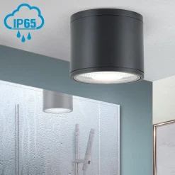 ORION Sputnik LED-loftspot, IP65, Ø 14,5 cm, sort