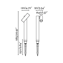 Spy LED lampe med jordspyd, mørkegrå, aluminium, højde 68,5 cm^FARO BARCELONA Online