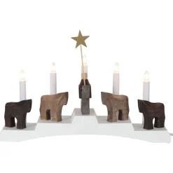 Staffans fålar lysestage, brun/hvid^STAR TRADING Best