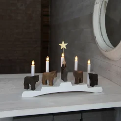 Staffans fålar lysestage, brun/hvid^STAR TRADING Best