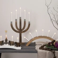 Staffans fålar lysestage, brun/hvid^STAR TRADING Best