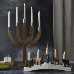 Staffans fålar lysestage, brun/hvid^STAR TRADING Best