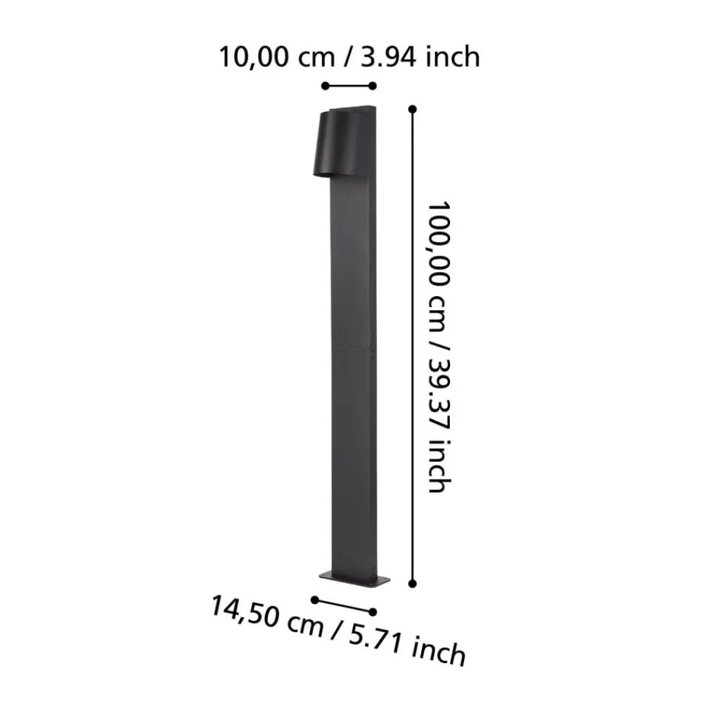 Stagnone LED-gadelampe i sort^EGLO New