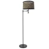 Stang gulvlampe, LED-læselampe, sort/naturlig fletværk^Steinhauer Sale