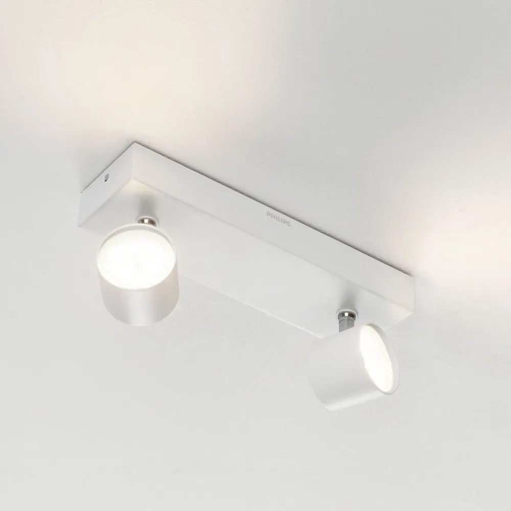 Philips Star - 2 lyskilder LED spot, WarmGlow, hvid