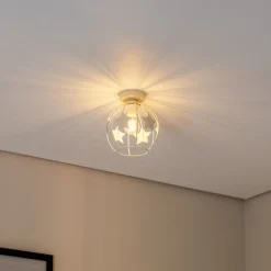 Børn HELAM Loftlamper>Stars loftlampe, sandfarvet, metal, Ø 21 cm