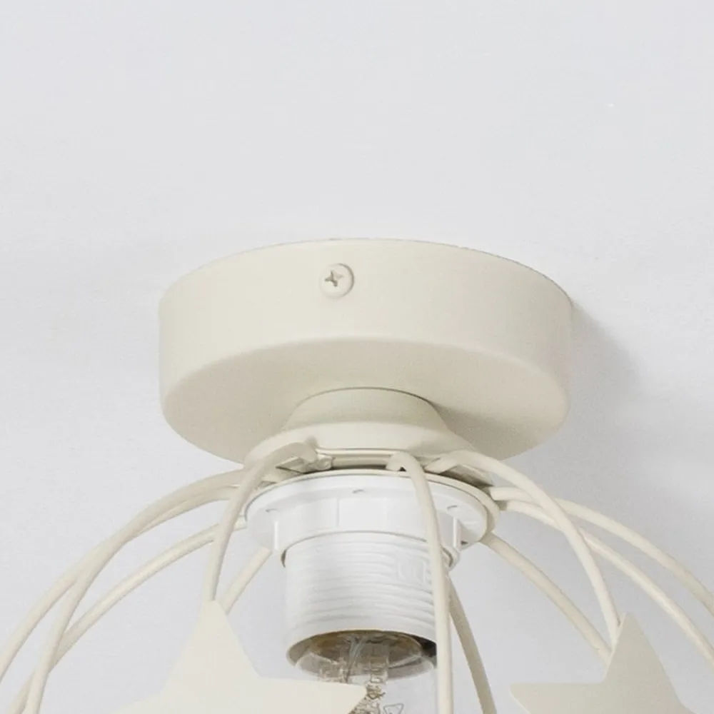 Børn HELAM Loftlamper>Stars loftlampe, sandfarvet, metal, Ø 21 cm