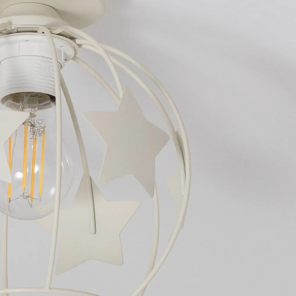 Børn HELAM Loftlamper>Stars loftlampe, sandfarvet, metal, Ø 21 cm