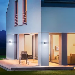 L 830 SC Udendørs væglampe med sensor, sølv^STEINEL Discount