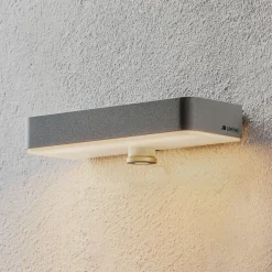 STEINEL LED-væglampe XSolar SOL-O S, sølv, sensor