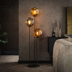 Stellar gulvlampe, 3 lyskilder, glas, metal, flerfarvet^Zijlstra