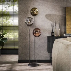 Stellar gulvlampe, 3 lyskilder, glas, metal, flerfarvet^Zijlstra