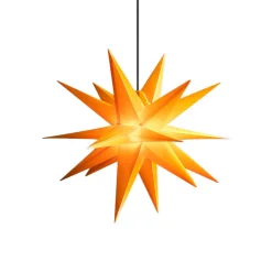 STERNTALER LED-stjerne, gul, Ø 55 cm, 18 takker, IP44