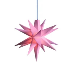 LED-stjerne, lyserød, Ø 8 cm, 18 takker, IP44 batteri^STERNTALER Discount