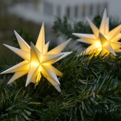STERNTALER Julepynt|Julelys Udendørs>Lyskæde Stjerne, hvid Ø 12 cm 18 takker 3 lyskilder.