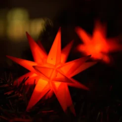 STERNTALER Lyskæde Stjerne, rød, Ø 12 cm 18 takker 3 lyskilder