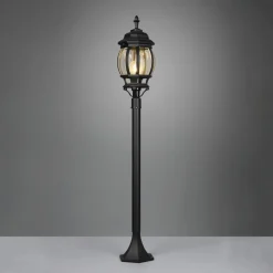 Trio Lighting Stibelysning Elvo, sort mat, højde 100 cm, aluminium