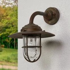 Stilfuld Antique udendørsvæglampe, klart glas^Moretti Luce