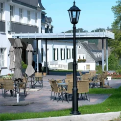 Stolpelampe 4147 sort med katedralglas^Albert Leuchten Best