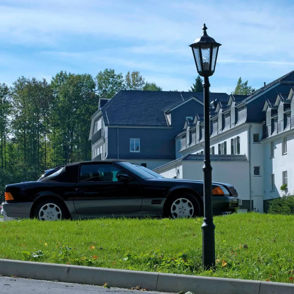 Stolpelampe 4147 sort med katedralglas^Albert Leuchten Best