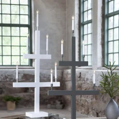 STAR TRADING Storm vinduesstage, 5 lyskilder, 118 cm, hvid