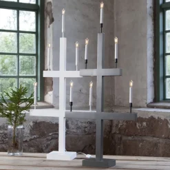 STAR TRADING Storm vinduesstage, 5 lyskilder, 118 cm, hvid