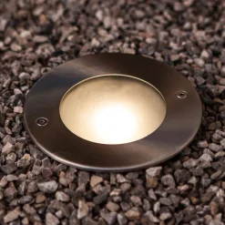 LUTEC Nedgravet Udebelysning>Strata LED nedgravningslampe, Ø 12 cm, aluminium, 90°, IP67