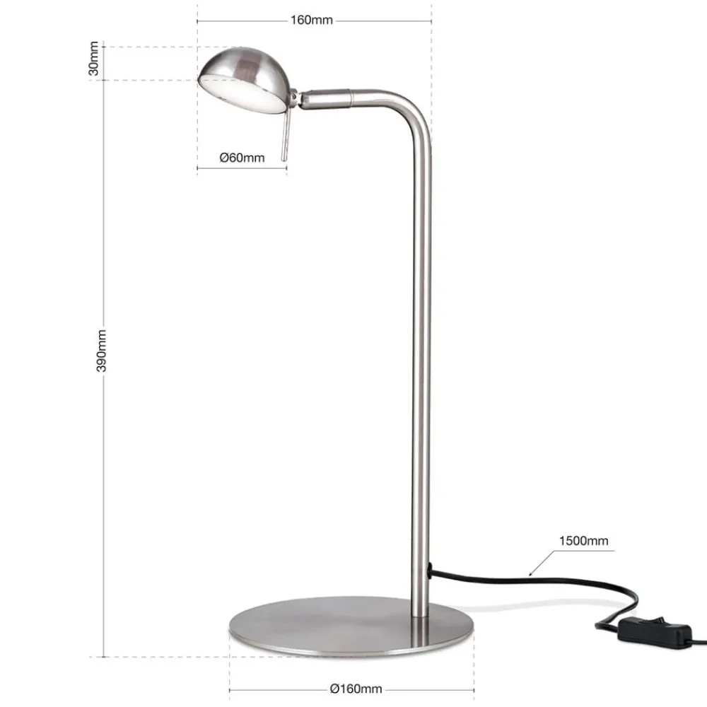 Student LED-bordlampe med vipbart hoved^ORION Online