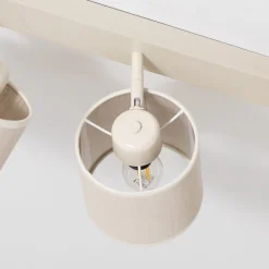 Argon Suerte loftlampe, cremehvid, hørtekstil, 4 lyskilder