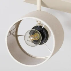 Argon Suerte loftlampe, cremehvid, hørtekstil, 4 lyskilder