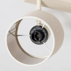 Argon Suerte loftlampe, cremehvid, hørtekstil, 4 lyskilder