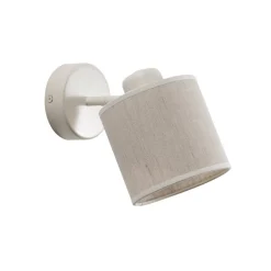 Suerte væglampe, cremehvid, hørtekstil, 18 cm høj, E14^Argon Clearance