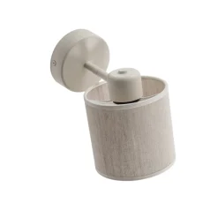 Suerte væglampe, cremehvid, hørtekstil, 18 cm høj, E14^Argon Clearance