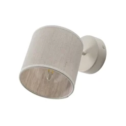 Suerte væglampe, cremehvid, hørtekstil, 18 cm høj, E14^Argon Clearance