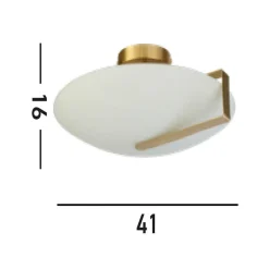 Sundial loftlampe, guld/opalhvid, stål, glas, E27^Searchlight