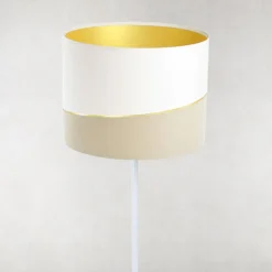 Susan gulvlampe, hvid/beige/guld^Maco Design Online