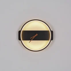 Globo Sussy LED-væglampe med ur, sort, bredde 32 cm