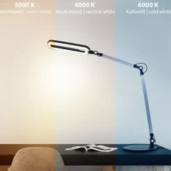 Briloner Arbejdsrum/Kontor|Bordlamper>Svane LED-bordlampe, CCT, dæmpbar