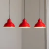 Sven hængelampe, 3 lyskilder, rød, stål, E27^Luminex Online