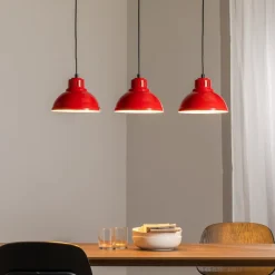 Sven hængelampe, 3 lyskilder, rød, stål, E27^Luminex Online