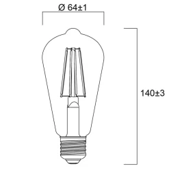 Sylvania Filament Pære>E27 filament LED ST64 4W 2.700 K 840 lm