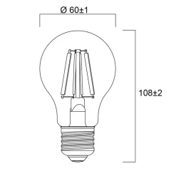 Sylvania E27 filament LED-pære 2,3W 2.700 K 485 lm