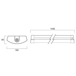 Sylvania Arbejdsrum/Kontor>LED-loftlampe Deltawing, 144 cm, IP44, 840