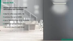 LED-pendellampe Areum, 120 x 30 cm, 840, DALI^Sylvania