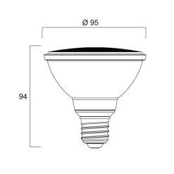 Sylvania Led Pærer>LED-reflektorpære E27 11W PAR30 3.000K dæmpbar 36° 820lm
