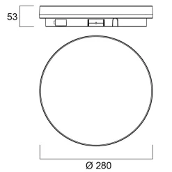 Start Surface Slim loftlampe, Ø28cm, sensor, IP54^Sylvania